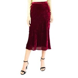Sies Marjan Burgundy Velvet Bias-Cut Maxi Skirt 10 | Runway Luxe Y2K